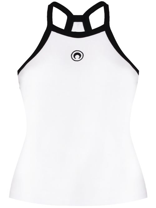 Organic cotton rib tank top Marine Serre | WTT011CJER0011WH10